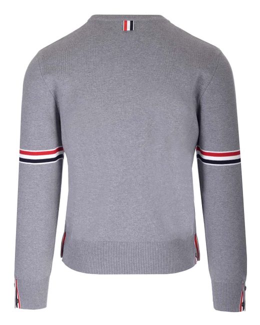 Thom Browne Gray Compact Cotton Knit Sweater for men