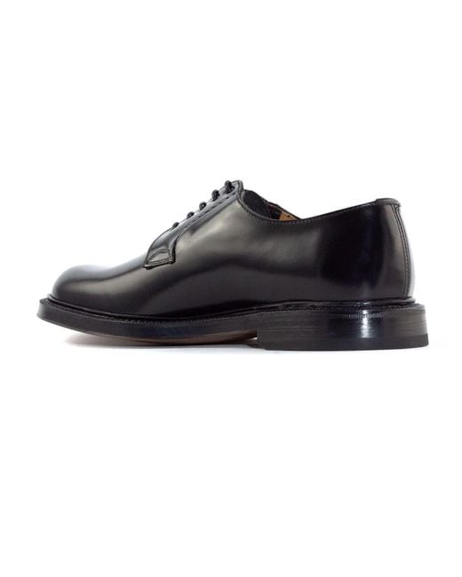 Green George Black Brushed Calfskin Lace-Up Derby for men