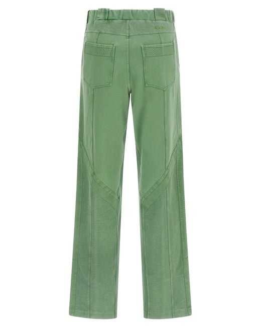 The Attico Green Front Split Pants