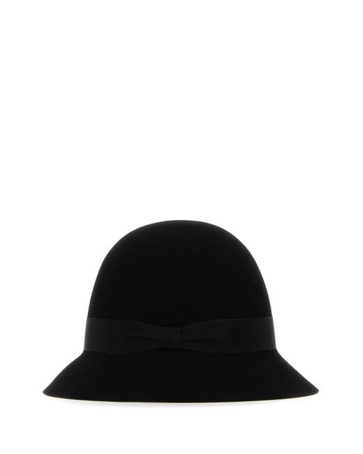 Helen Kaminski Black Felt Ella Conscious Bucket Hat