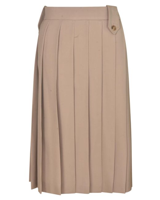 Miu Miu Brown Pleated Skirt
