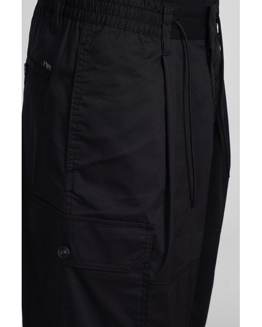 Emporio Armani Pants In Black Cotton for men