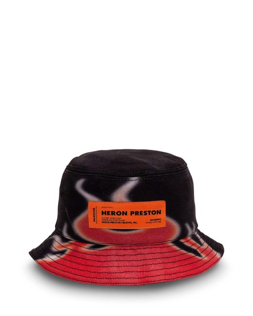 Heron Preston Red Flames Bucket Hat for men