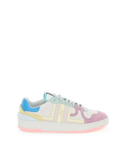 Lanvin Suede Low-top Clay Sneakers in White Yellow (White) (Blue ...