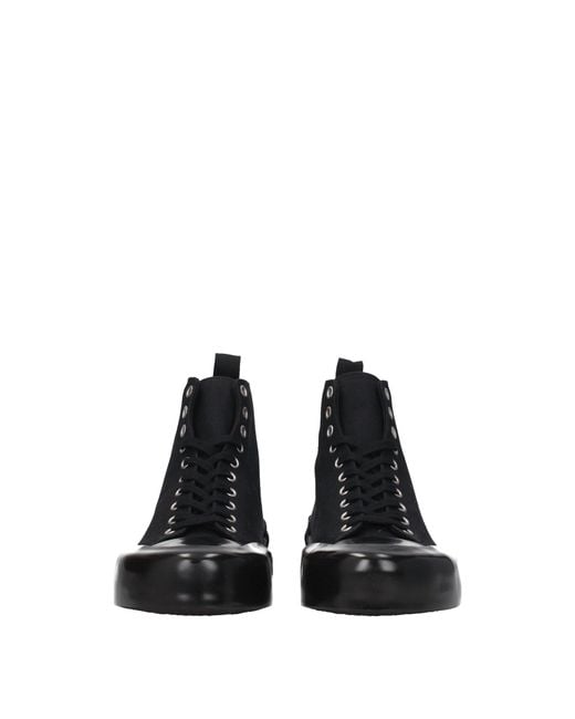 Jil Sander Black Canvas High Top Sneakers
