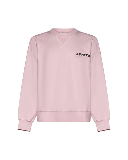 A PAPER KID Pink Sweater for men