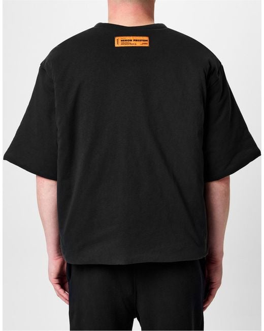 Heron Preston Black Heron Bird Painted Logo Padded T-Shirt for men