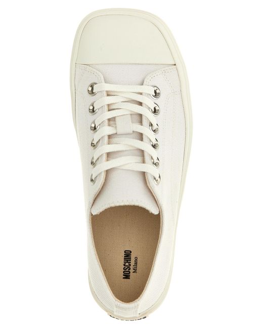 Moschino White Canvas Sneakers