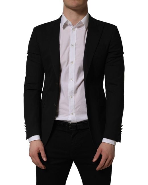 Dolce & Gabbana Black Polyester Single Breasted Blazer Jacket Clothing for men