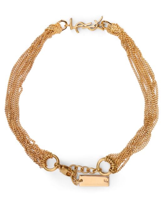 Saint Laurent Metallic Metal Bracelet Cassandre Brass Bracelets
