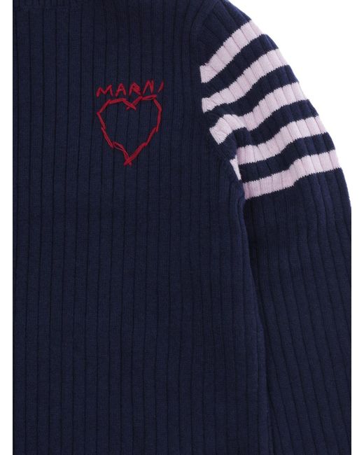Marni Blue Sweater Cotton-Wool Tops