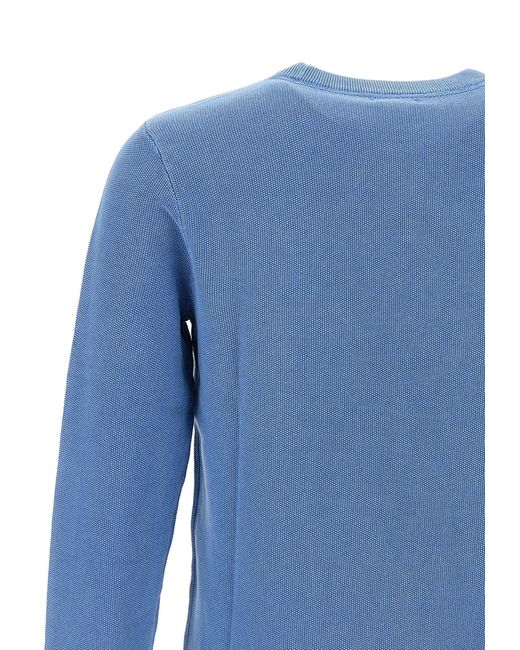 Sun 68 Blue Round Vintage Sweater Cotton for men