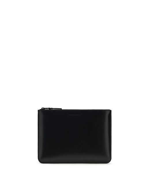 Comme des Garçons Black Leather Pouch Calf Bos Taurus Wallet for men