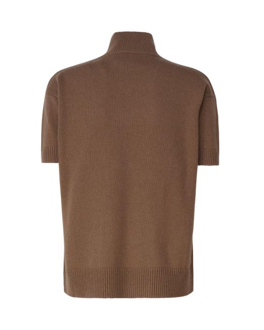Max Mara Brown Wool And Cashmere Turtleneck