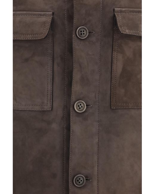 Salvatore Santoro Brown Leather Jacket for men