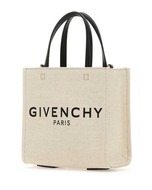 Givenchy Natural Sand Canvas Mini G-Tote Handbag