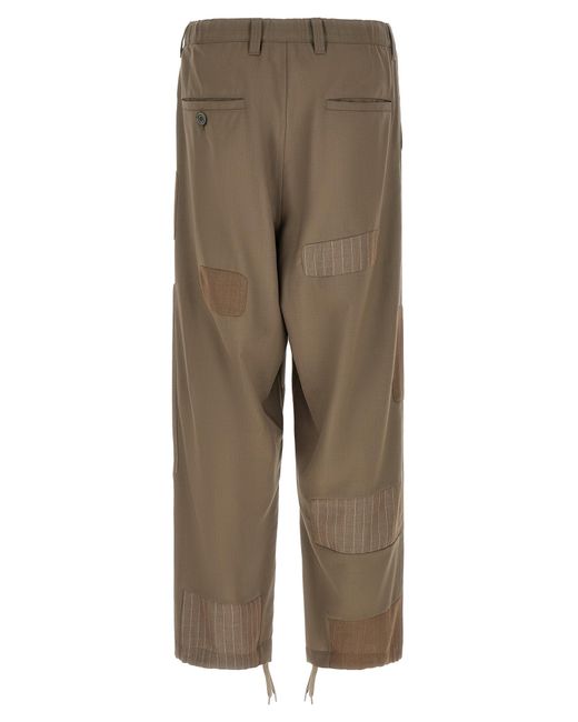 Maison Mihara Yasuhiro Natural 'Repaired Wool' Pants for men
