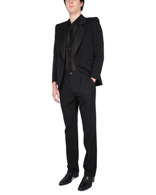 Saint Laurent Black Single-breasted Tuxedo Jacket for men