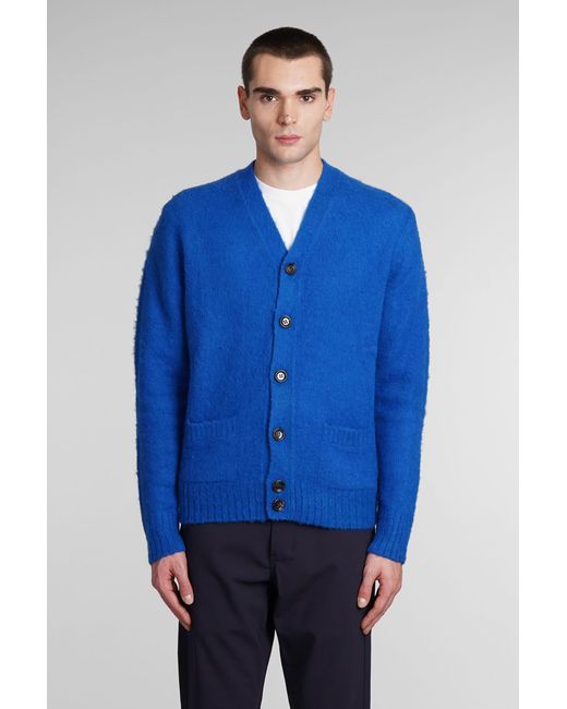 Aspesi Cardigan In Blue Wool for men