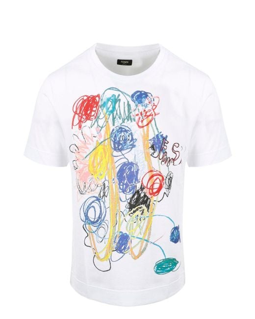 Fendi t shirt men white cheap
