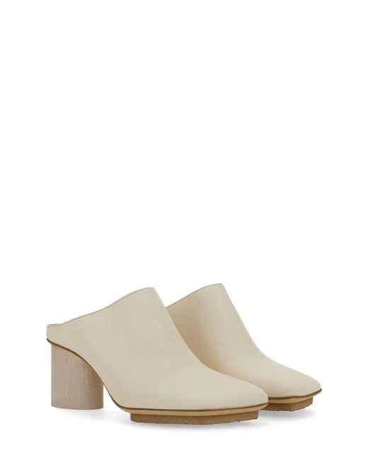 Uma Wang White Leather Mules