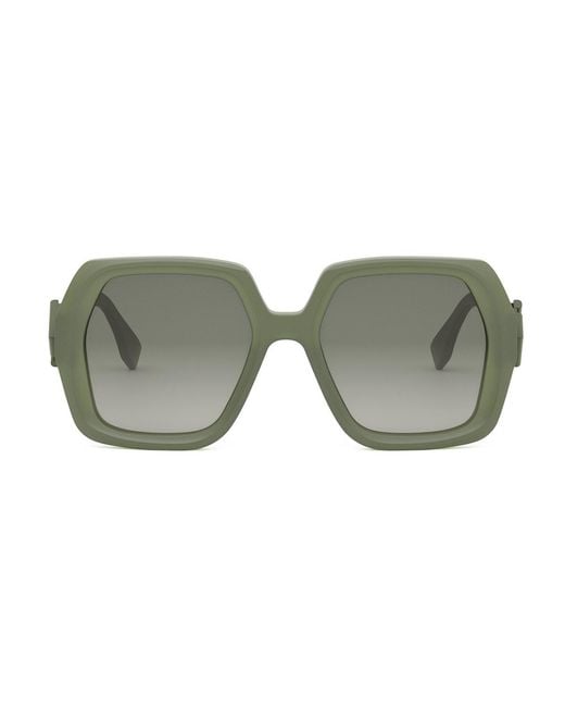 Fendi Gray Fe40139I Ff Diamonds 93P Chiaro Acetate Occhiali Da Sole