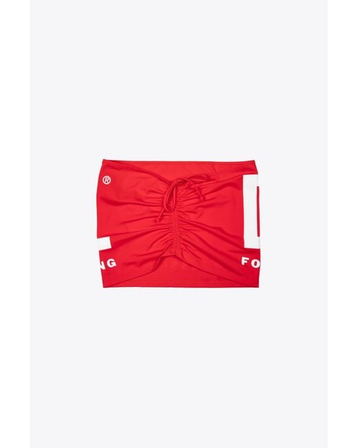 DIESEL Bfsk-jasmine Red Lycra Mini Skirt With Logo - Bfsk Jasmine