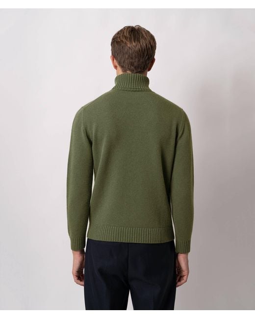 Larusmiani Green Turtleneck Sweater Diablerets Sweater for men