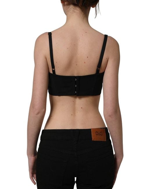 Dolce & Gabbana Red Polyester Satin Bustier Cropped Tank Top Elastane