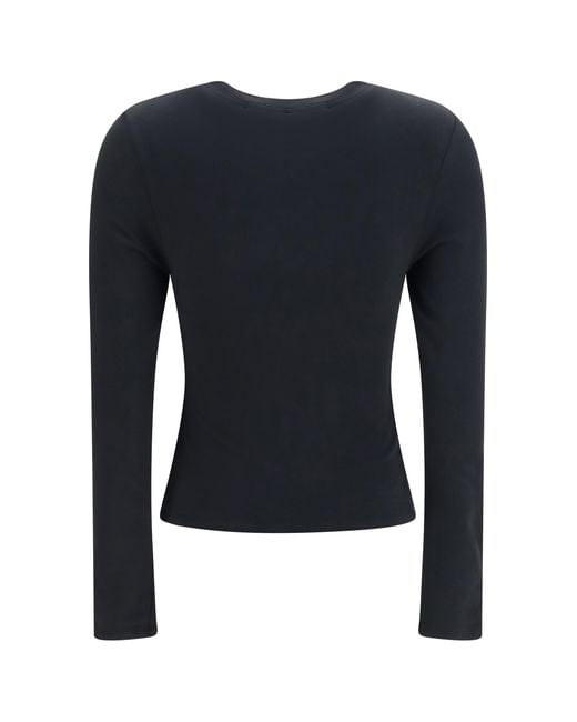 Alexander Wang Blue Long-Sleeved Logo Cotton T-Shirt T-Shirts & Jerseys