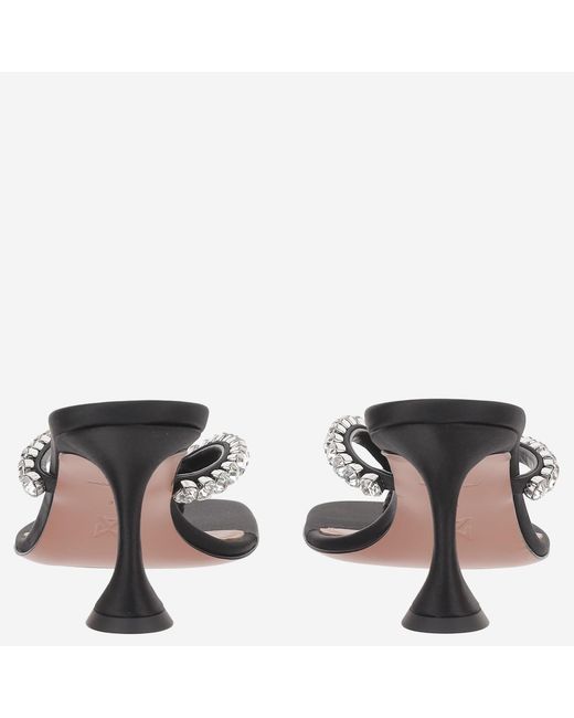 AMINA MUADDI Metallic Satin Sandals Gigi