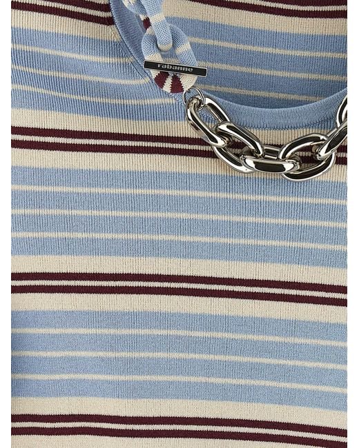 Rabanne Blue Chain T-Shirt So Cotton Elastane