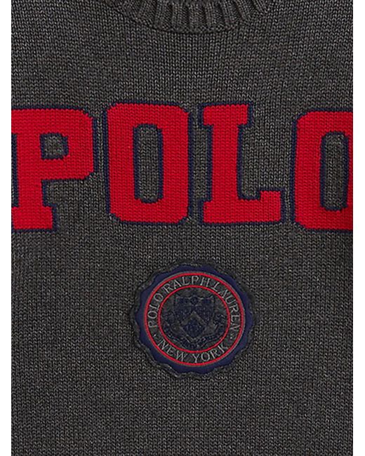 Polo Ralph Lauren Black Cotton Jumper With Logo for men