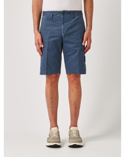 Stone Island Blue Bermuda Slim Shorts for men