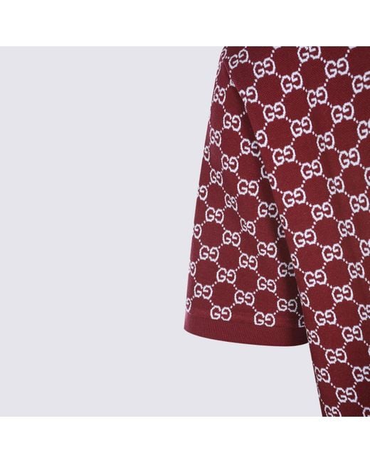 Gucci Red Ancora Cotton Polo Shirt for men