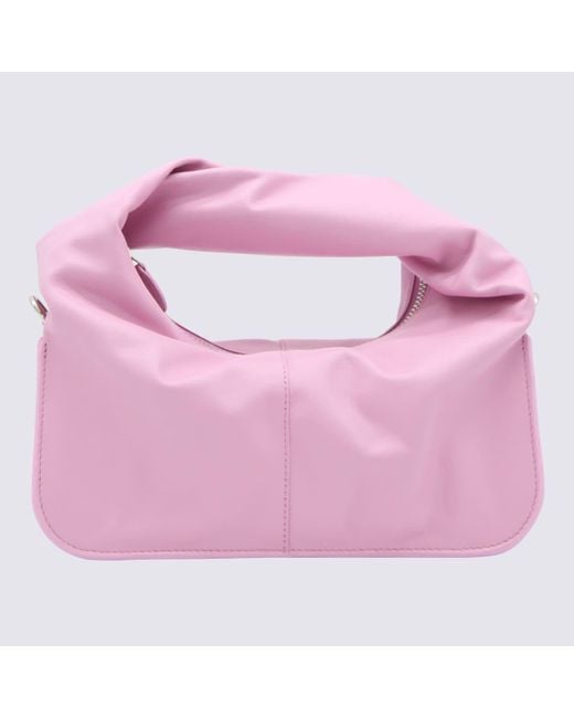 Yuzefi Pink Leather Lemonade Wonton Handle Bag