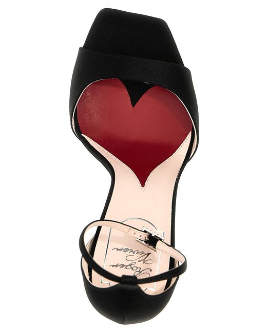 Roger Vivier Black Sandal With Jewelled Heel