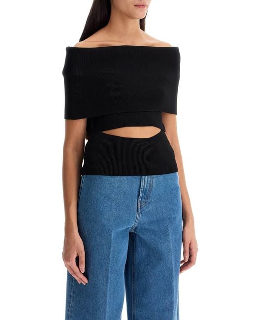 Christopher Esber Black Top Off Shoulder