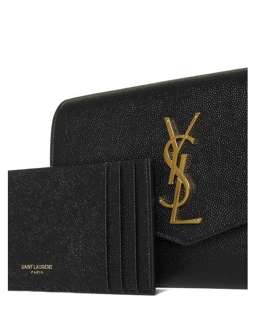 Saint Laurent White Uptown Leather Chain Wallet Bag By