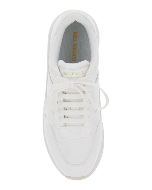 Axel Arigato White 'Genesis Neo Runner' Low Top Sneakers With Logo Lettering On Tongue And Heel for men