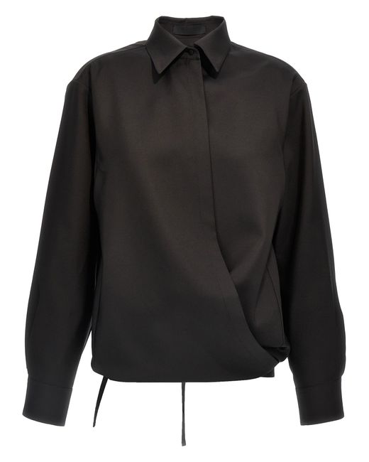 Valentino Garavani Black Techno Light Wool Shirt Shirt, Blouse