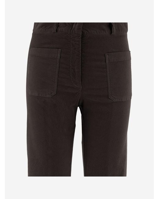 Ql2 Black Pants Stretch Cotton Velvet Trousers