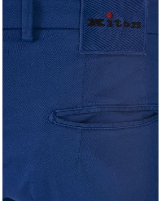 Kiton Blue Cobalt Bermuda Shorts With Drawstring for men