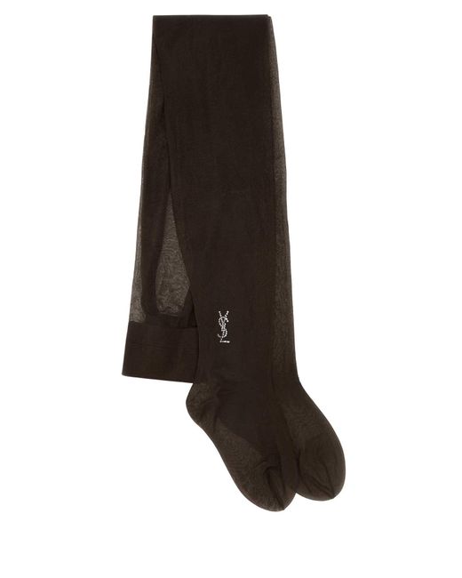 Saint Laurent Black Stretch Nylon Tights Jumpsuit