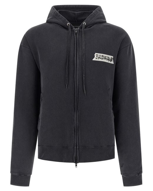 Balenciaga Black 'Masking Tape' Hoodie