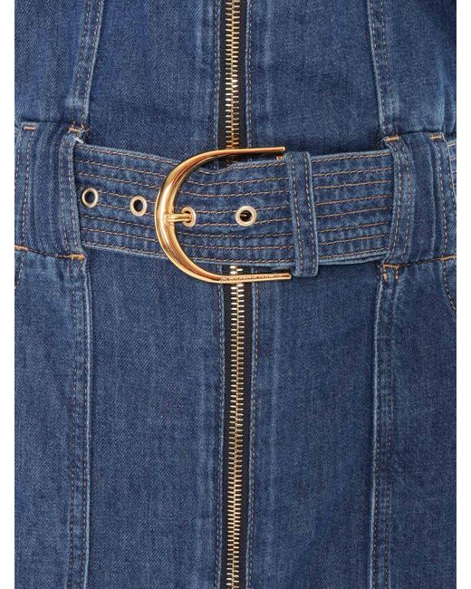 Elisabetta Franchi Blue Short Denim Jumpsuit