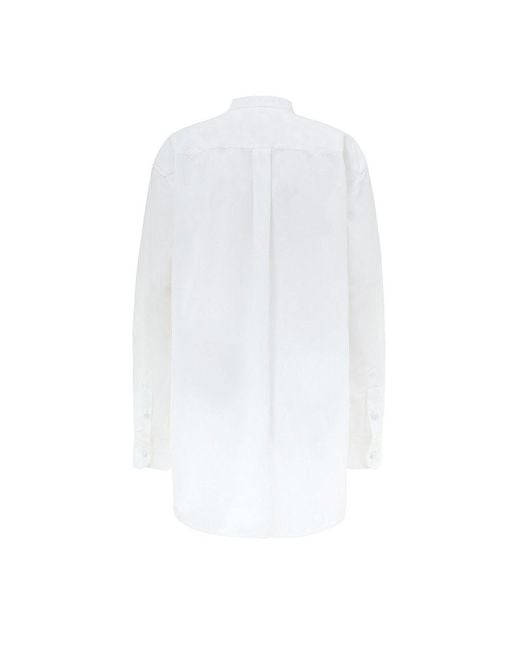 Gucci White Cotton Blouse