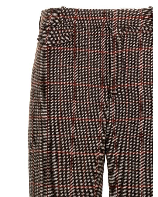 Chloé Brown Chloã Check Wool Pants