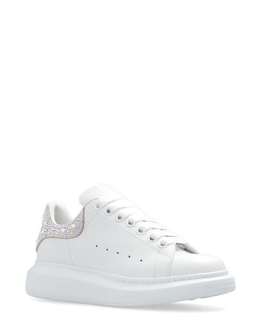 Alexander McQueen White Larry Embellished Chunky Sneakers