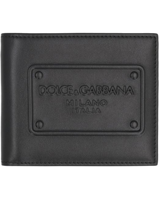 Dolce & Gabbana Gray Calf Leather Wallet & Cardholders for men